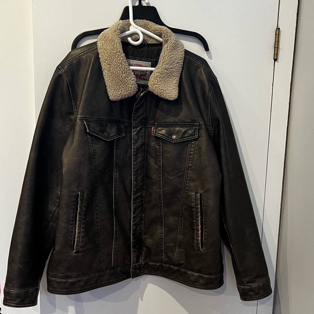 Levi’s-  Faux Leather Bomber Jacket